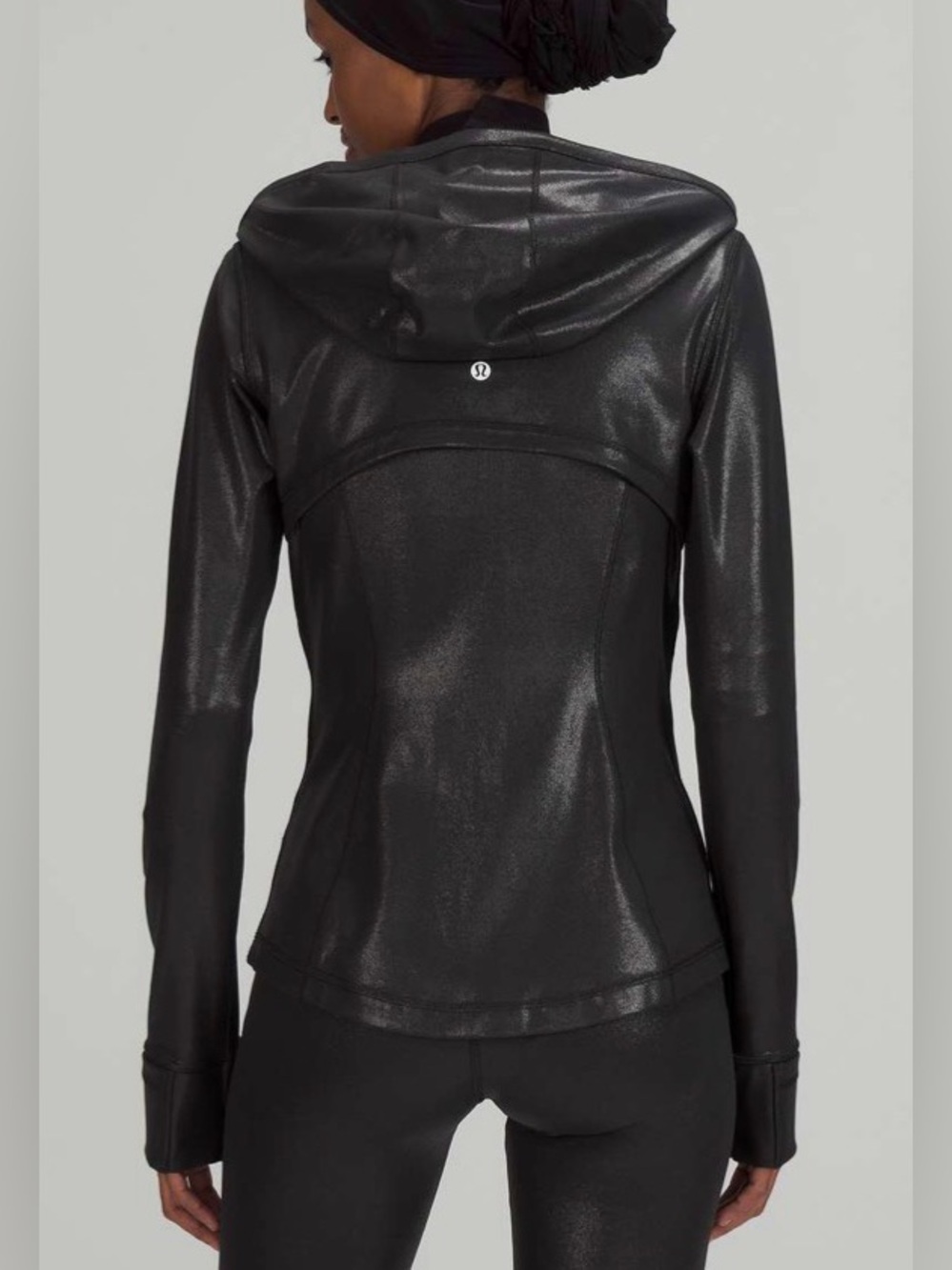 Rare Lululemon Hooded Define Jacket Shine Radiate Foil Print Black size 4